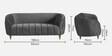 Hairo Velvet 2 Seater Sofa In Iron Grey Colour