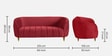 Hairo Velvet 2 Seater Sofa In Red Colour