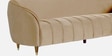 Hairo Velvet 3 Seater Sofa In Beige Colour