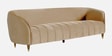 Hairo Velvet 3 Seater Sofa In Beige Colour