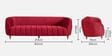Hairo Velvet 3 Seater Sofa In Red Colour