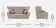 Halifax Velvet 2 Seater Sofa in Beige Colour