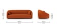 Halo 3 Seater Sofa In Caramel Spice Colour