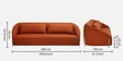 Halo 3 Seater Sofa In Caramel Spice Colour