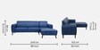 Hampton Leatherette LHS Sectional Sofa in Blue Colour
