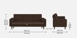 Harbel Fabric 3 Seater Sofa in Cholocate Brown Colour