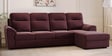 Hazelwood Velvet Fabric Fabric LHS Sectional Sofa (3 + Lounger) in Wine Red Color