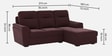 Hazelwood Velvet Fabric Fabric LHS Sectional Sofa (3 + Lounger) in Wine Red Color