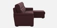 Hazelwood Velvet Fabric Fabric LHS Sectional Sofa (3 + Lounger) in Wine Red Color