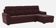 Hazelwood Velvet Fabric Fabric LHS Sectional Sofa (3 + Lounger) in Wine Red Color