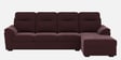 Hazelwood Velvet Fabric Fabric LHS Sectional Sofa (3 + Lounger) in Wine Red Color