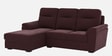 Hazelwood Velvet Fabric Fabric RHS Sectional Sofa (2 + Lounger) in Wine Red Color