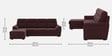 Hazelwood Velvet Fabric Fabric RHS Sectional Sofa (3 + Lounger) in Wine Red Color
