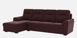 Hazelwood Velvet Fabric Fabric RHS Sectional Sofa (3 + Lounger) in Wine Red Color