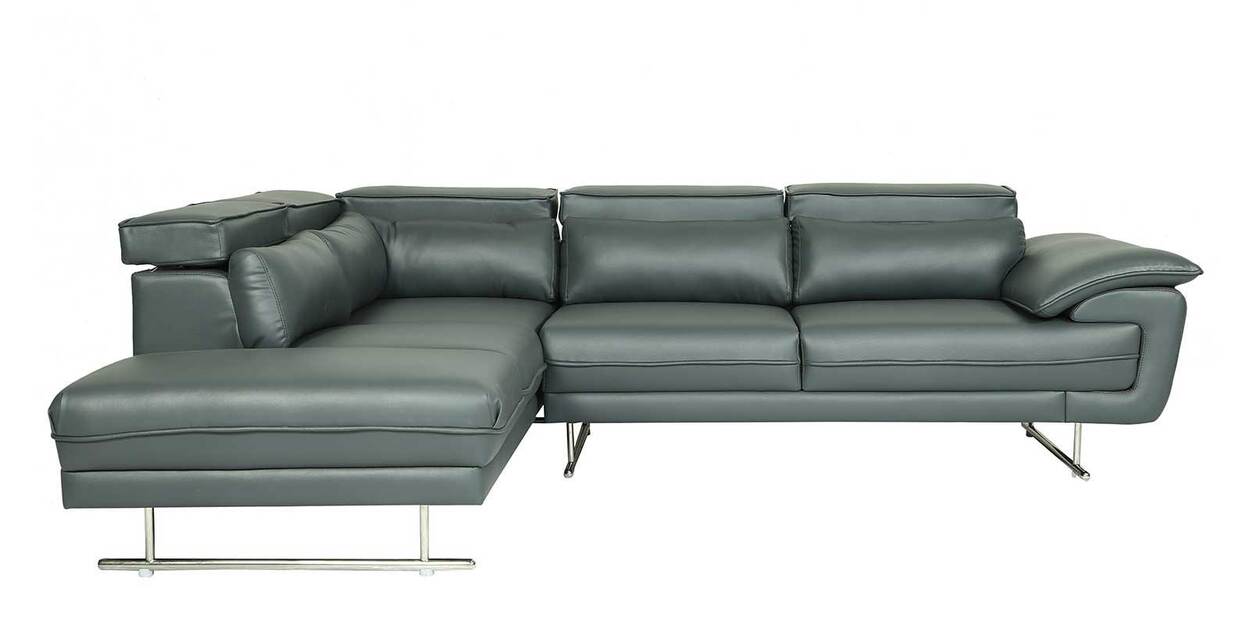 Buy Haiden Leatherette RHS Sectional Sofa in Grey Colour by Vittoria