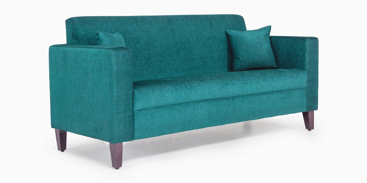 Buy Hawaii Fabric 3 Seater Sofa in Green Colour by Wakefit Online
