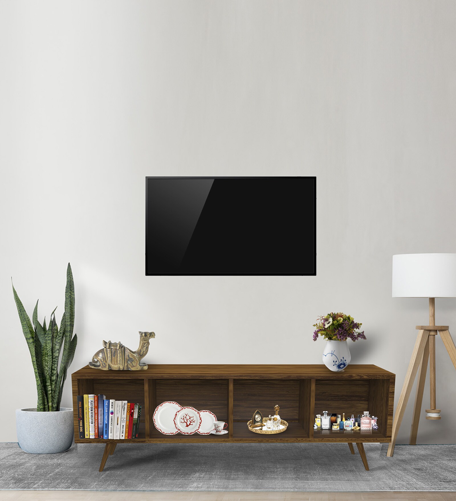 Habufa TV Console in Walnut Finish