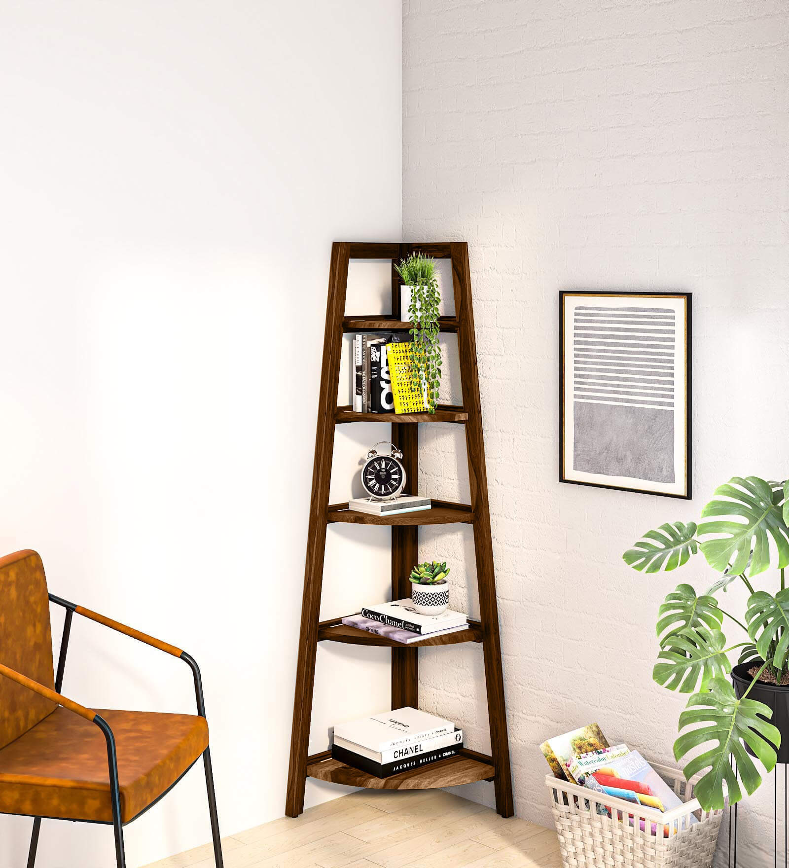 Hagley Sheesham Wood Bookshelf In Provincial Teak Finish