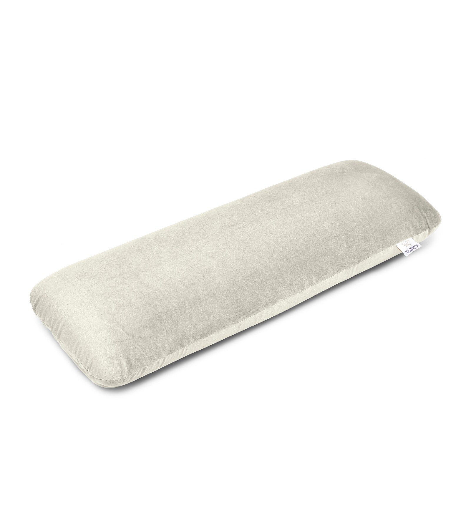 Half Body Memory Foam 30 x 10 Inch Pillow in Cream Colour with Velvet Cover