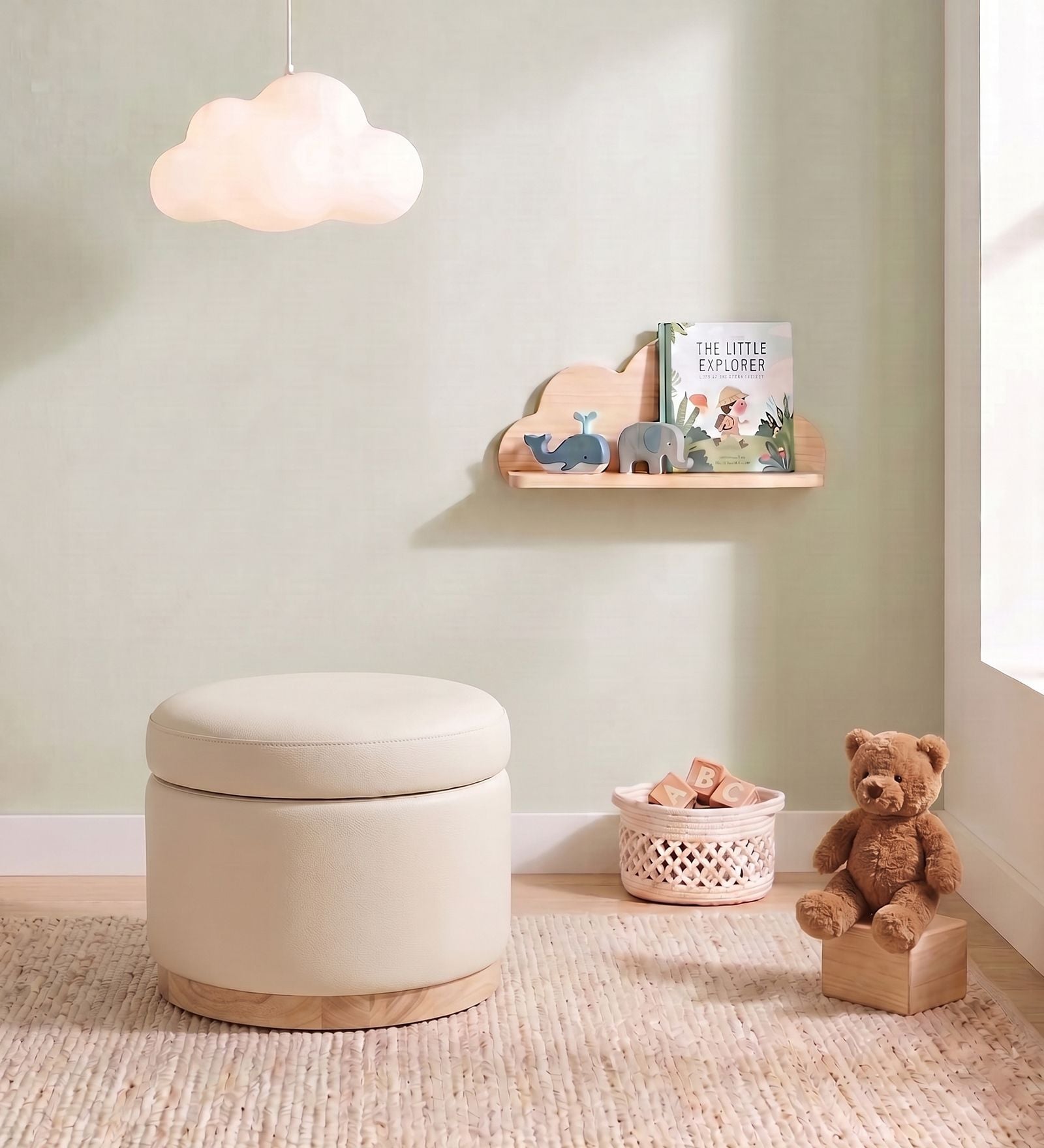 Halo Pouffe In White Colour