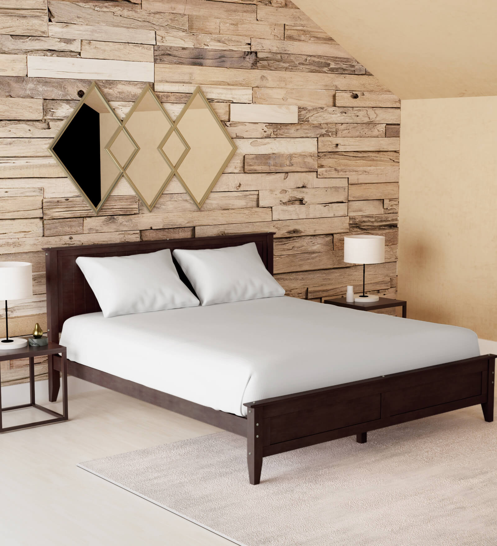 Hama King Size Bed In Milan Walnut Finish