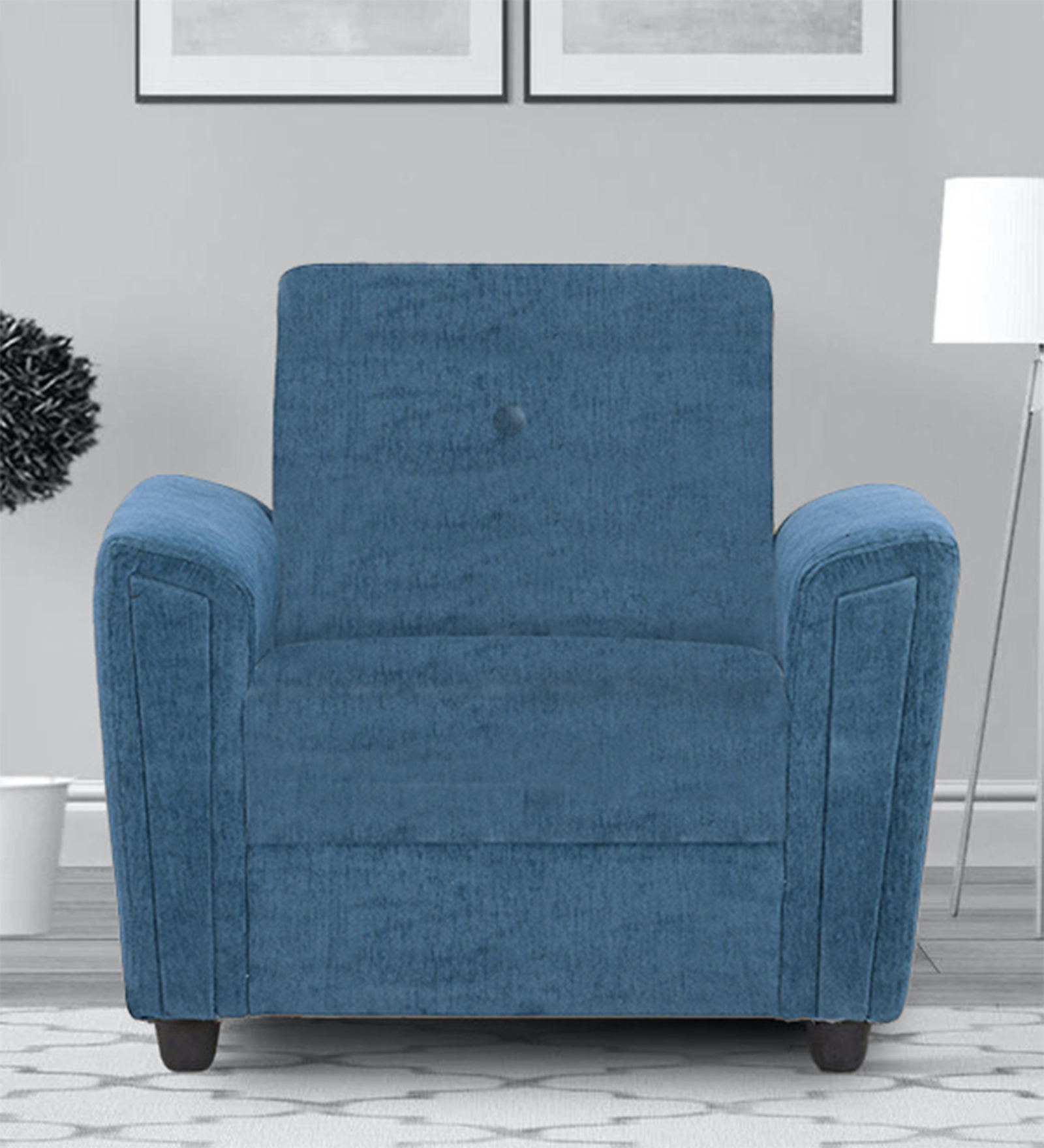 Hamburg 1 Seater Sofa in Blue Colour