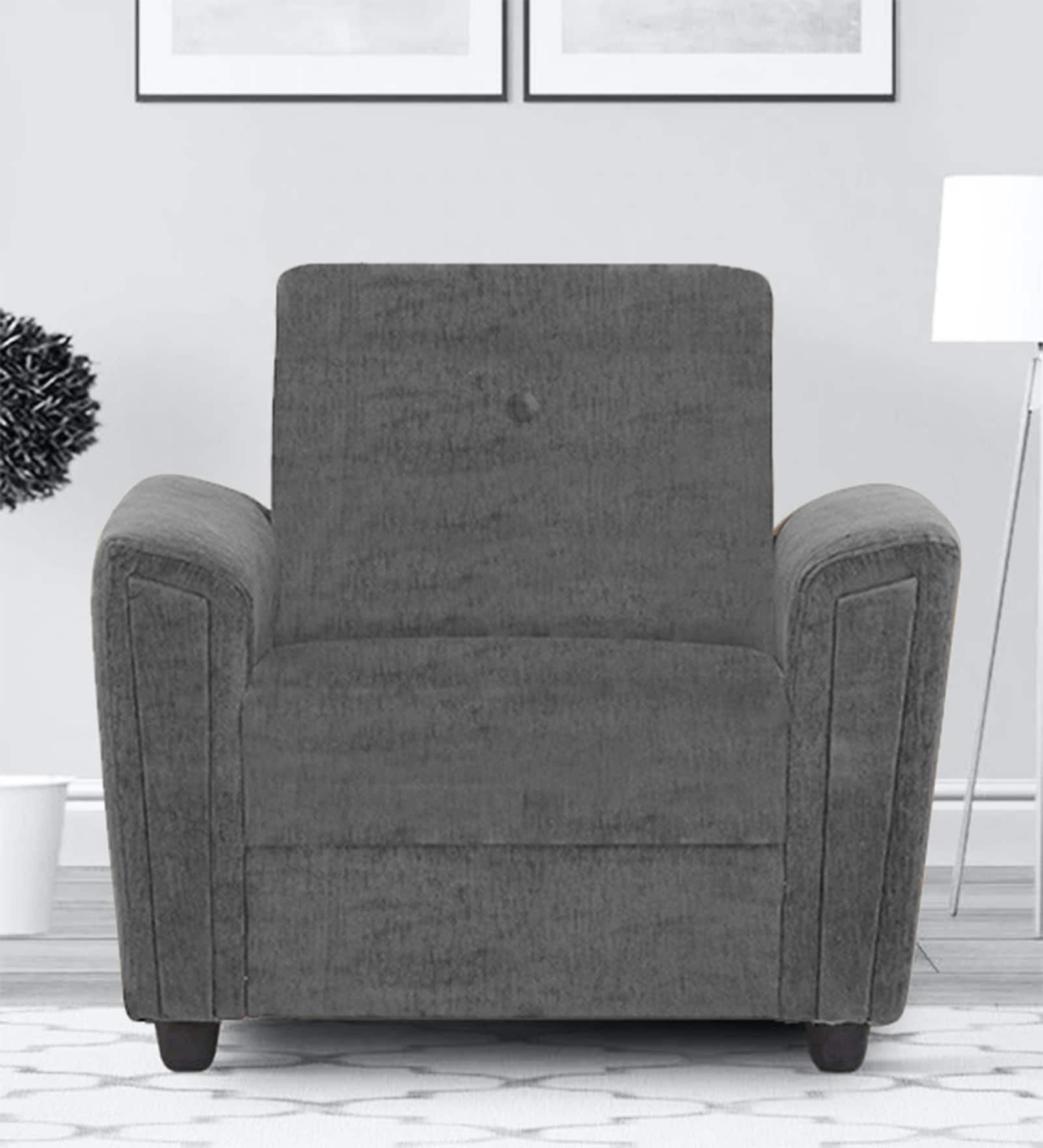 Hamburg 1 Seater Sofa in Grey Colour