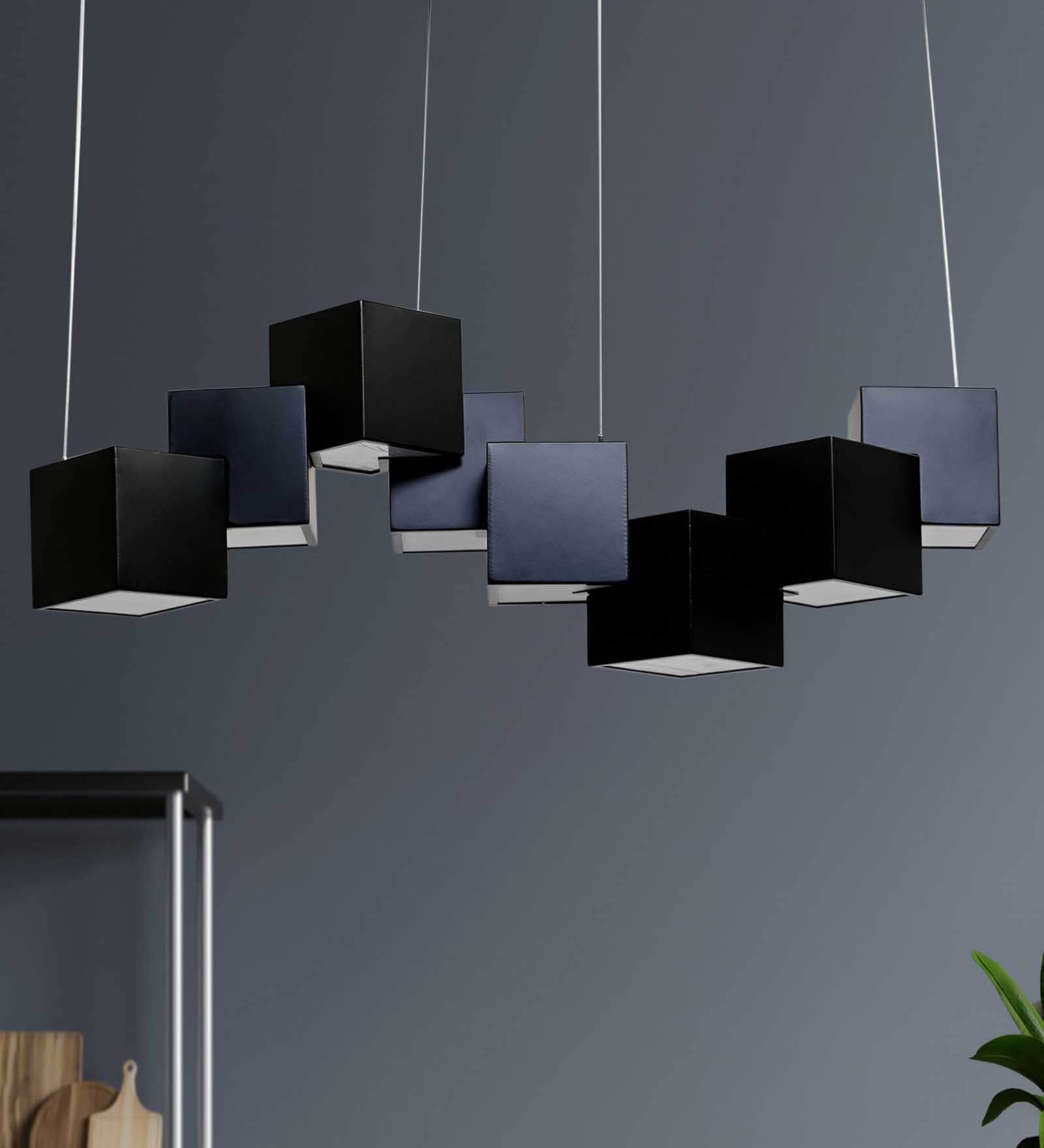 Black Acrylic & Metal Shaded Chandelier