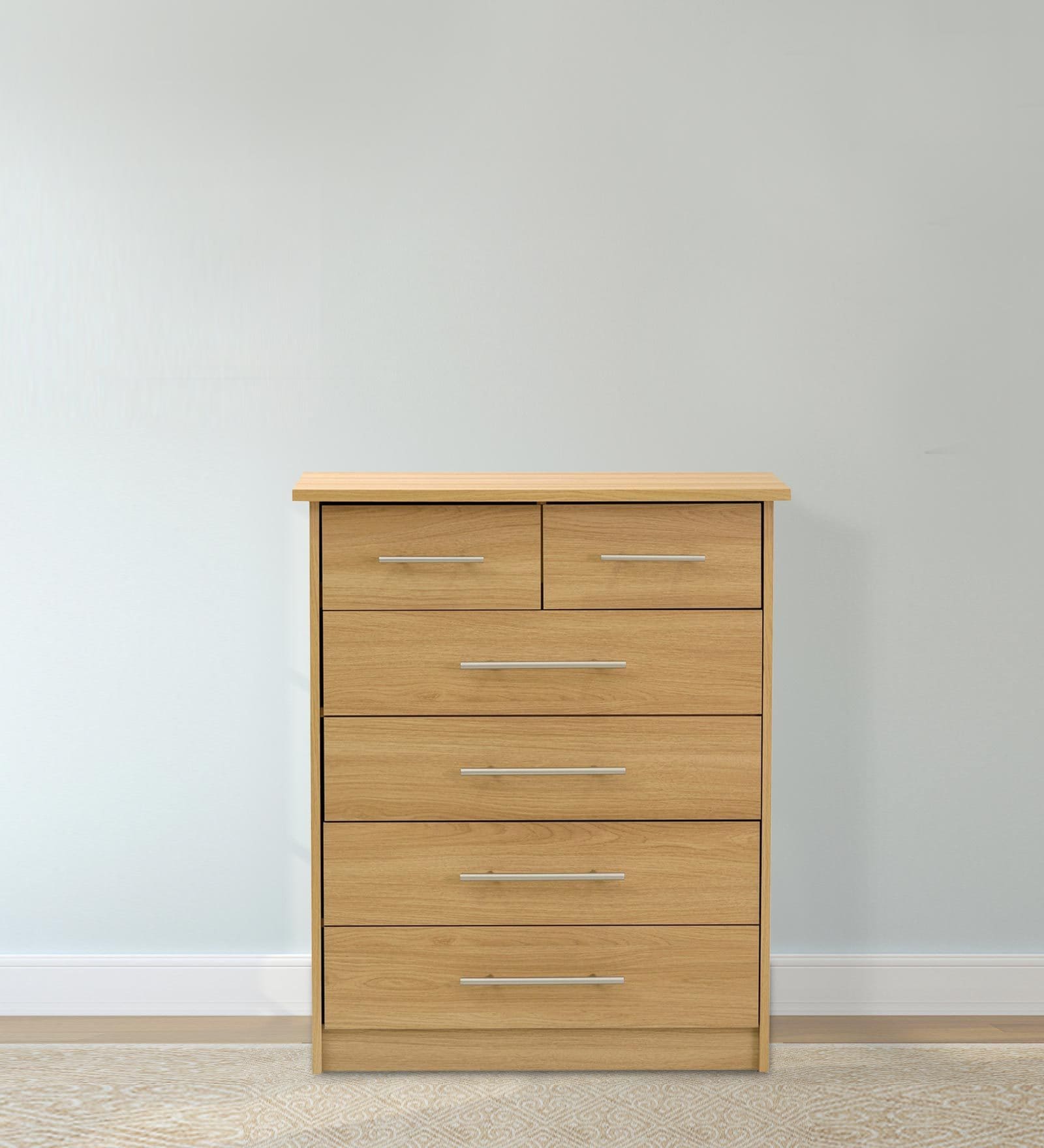 Hanako Chest of Six Drawers in Oak Finish
