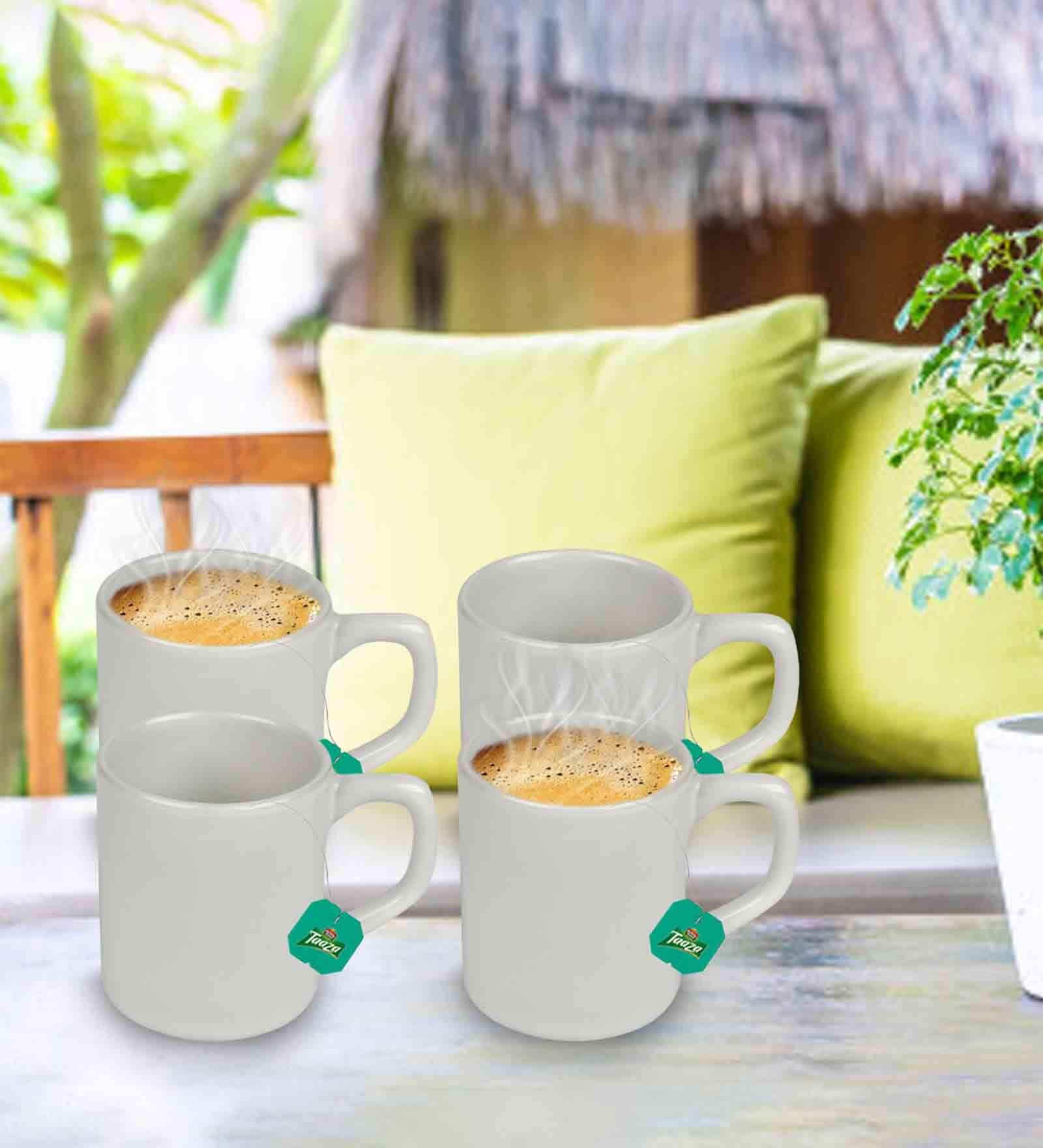 White 100ml Hancrafted Ceramic (Set of 4) Tea Cups