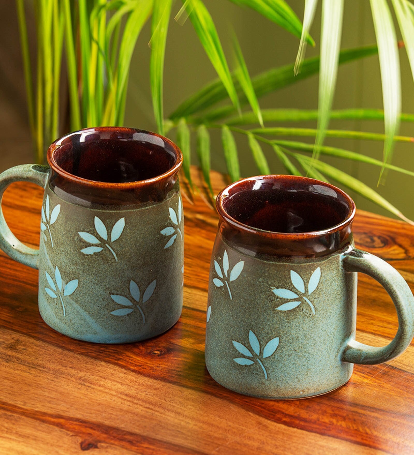 Bryson 400ml Green (Set of 2) Ceramic Coffee Mug