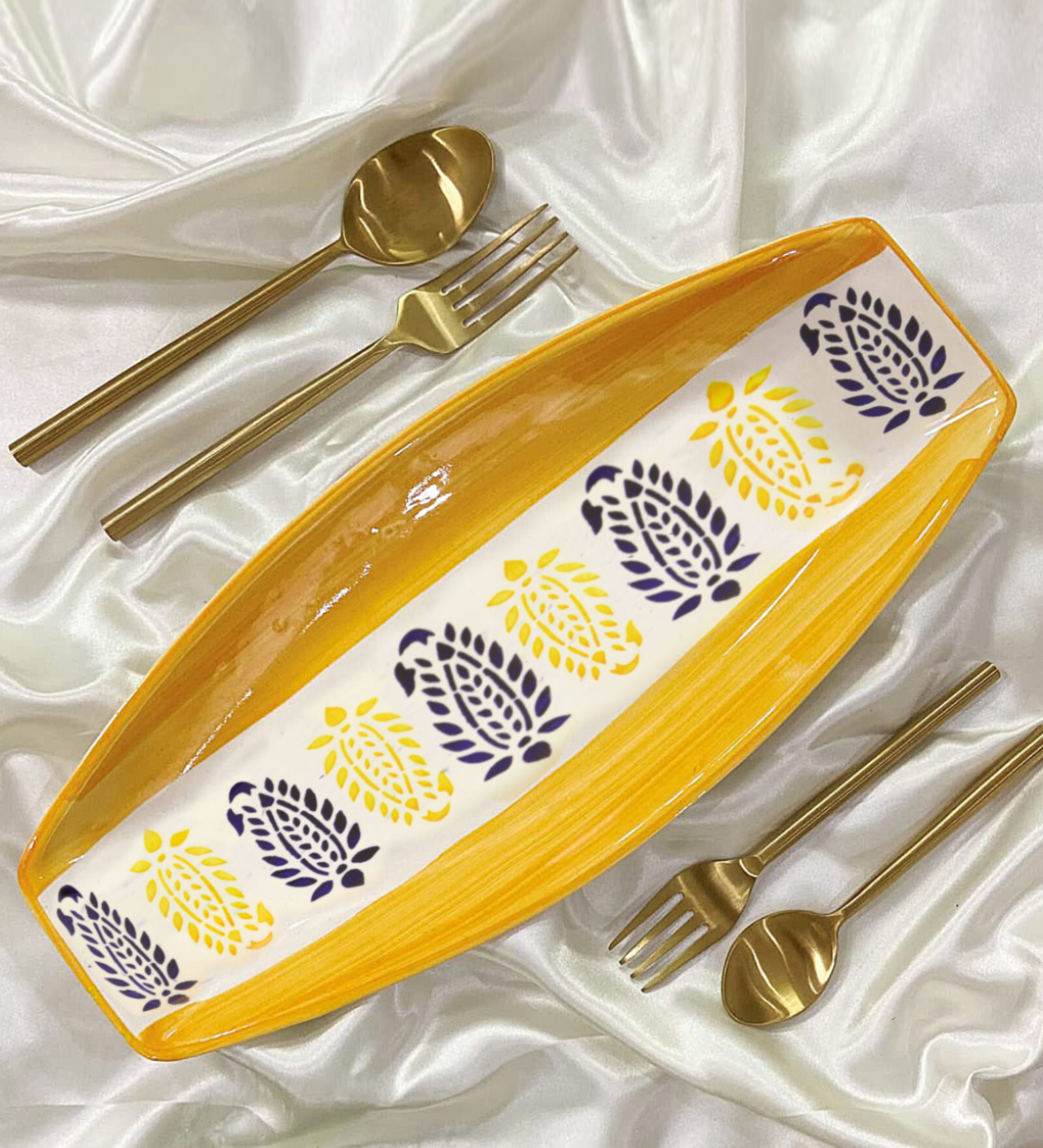 Hand Painted Ceramic Serving Platter