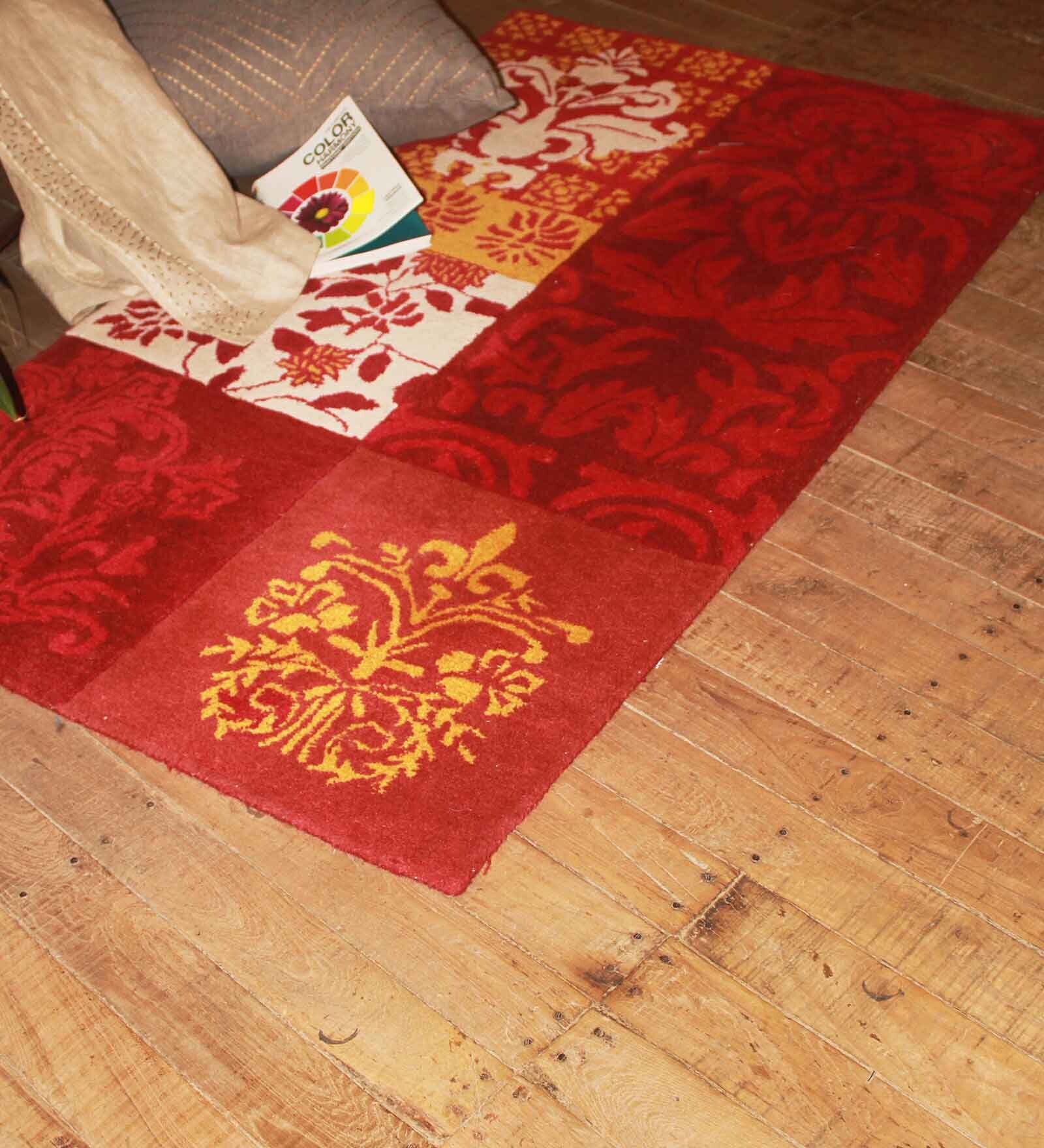 Buy Red Floral Rubber 3 Ft X 5 Ft Hand Tufted Carpet By Zeba At 44 OFF buy-red-floral-rubber-3-ft-x-5-ft-hand-tufted-carpet-by-zeba-at-44-off