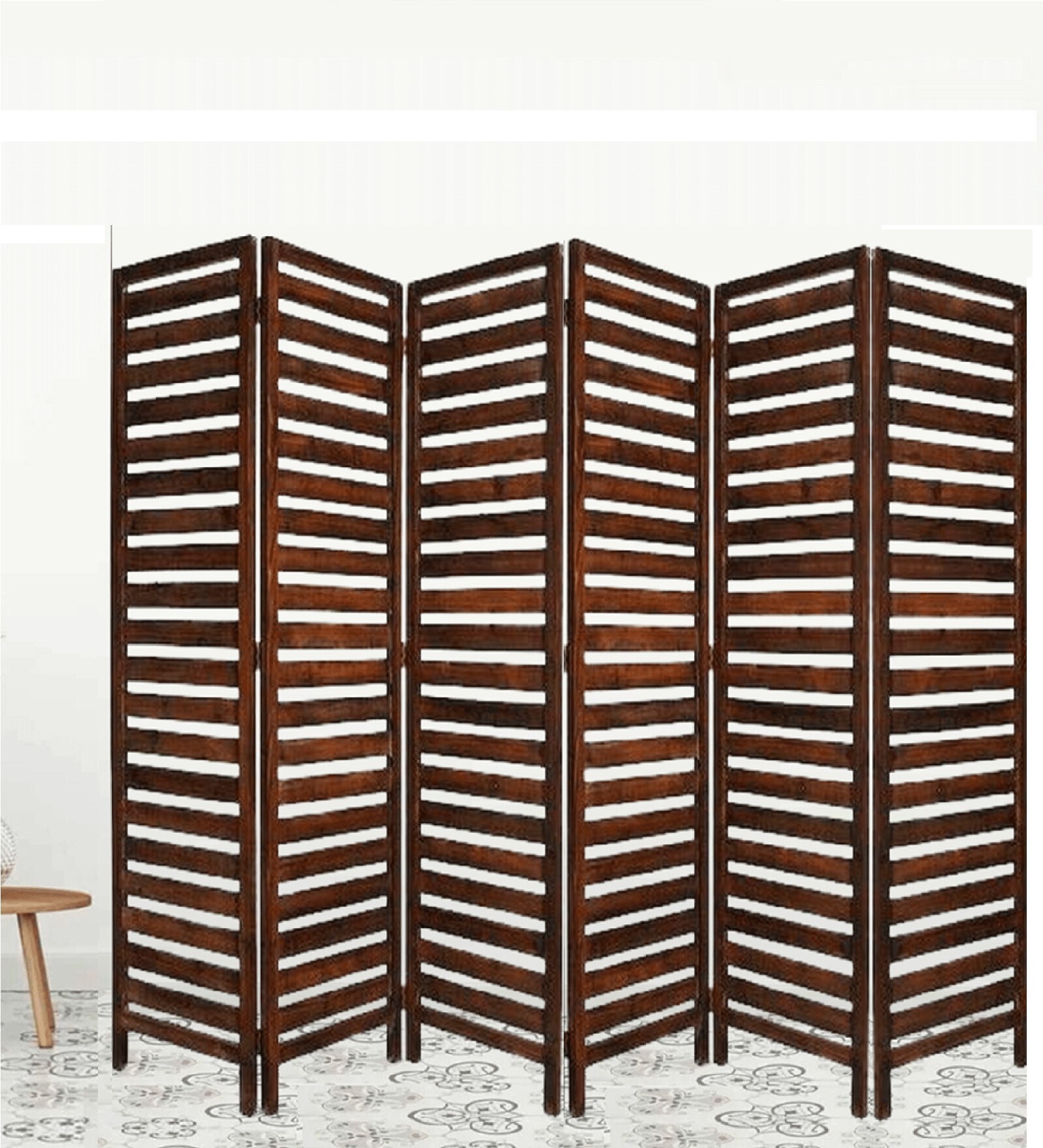 Parallel Strips Brown Wood Divider Panel