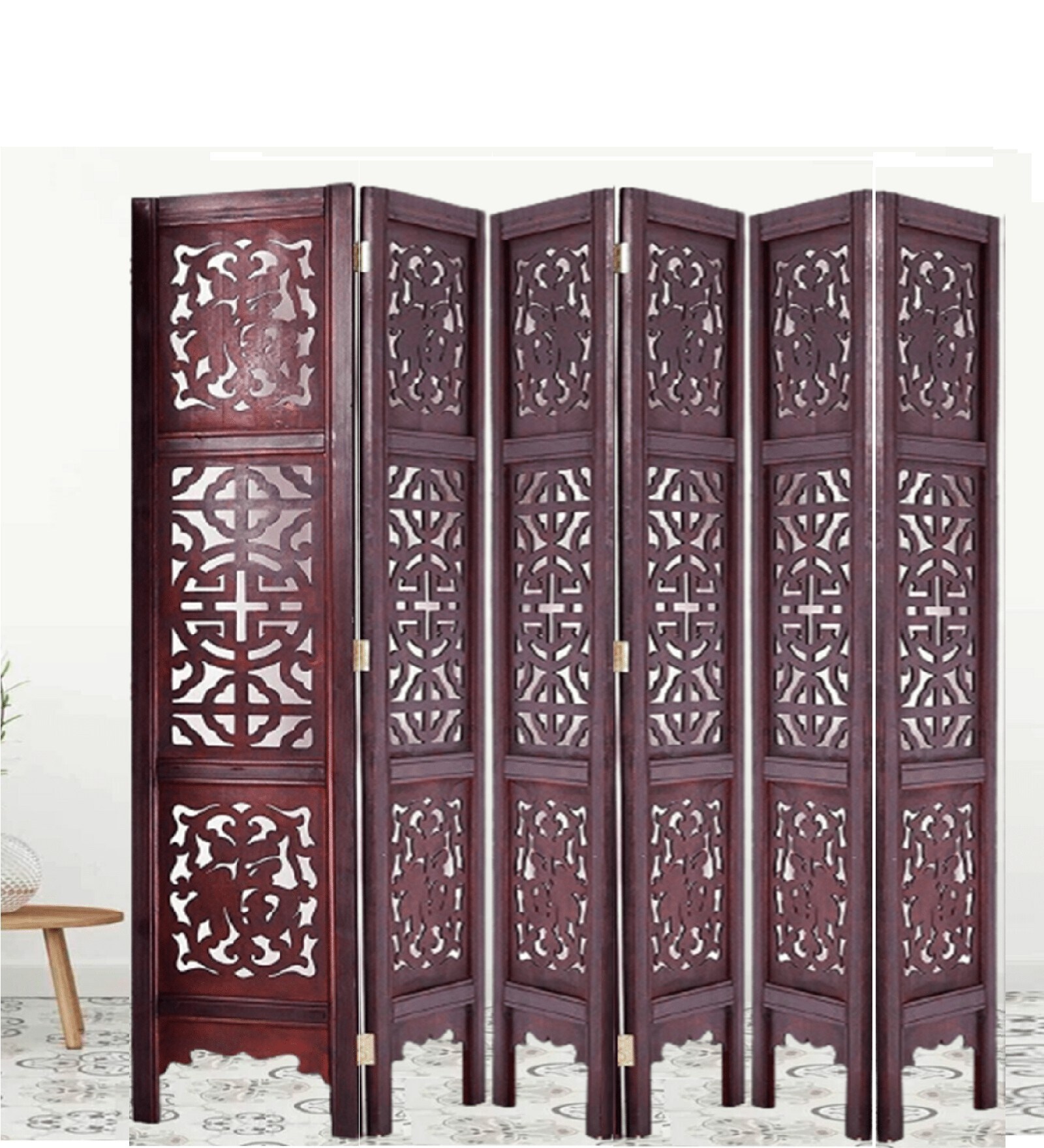 Oriental Brown Wood Divider Panel