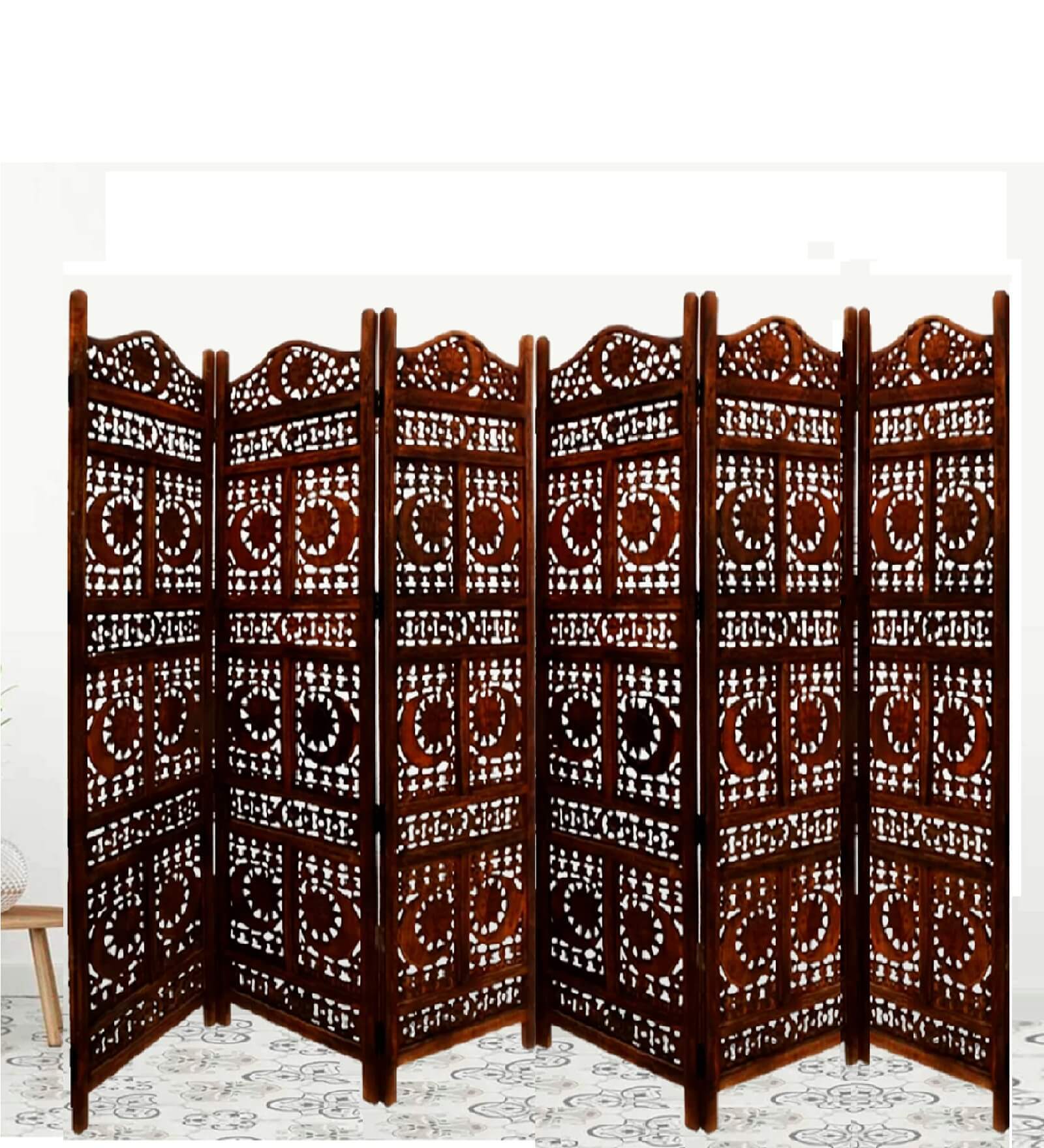 Sun & Moon Brown Wood Divider Panel