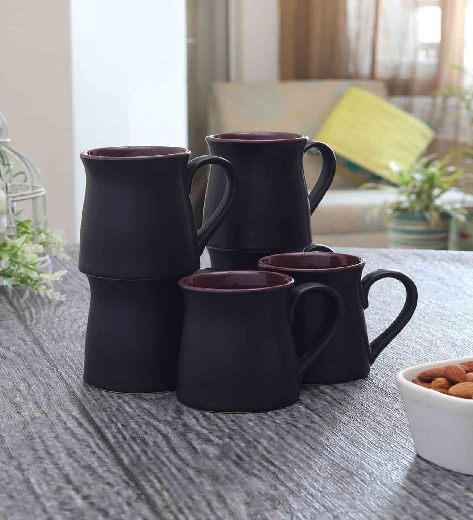 HandCrafted 200ml Purple (Set of 6) Ceramic Tea Cups