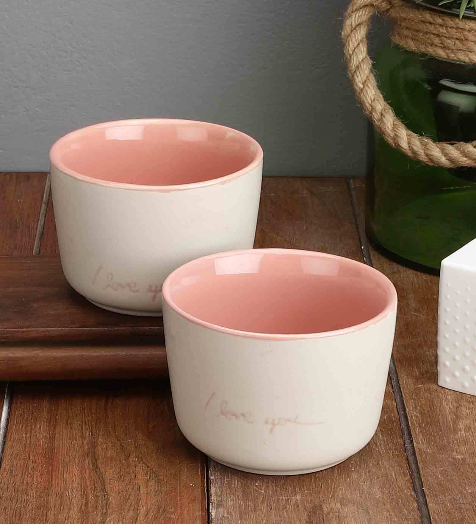 Handcrafted 280ml Cream Ceramic (Set of 2) Dinner Bowl