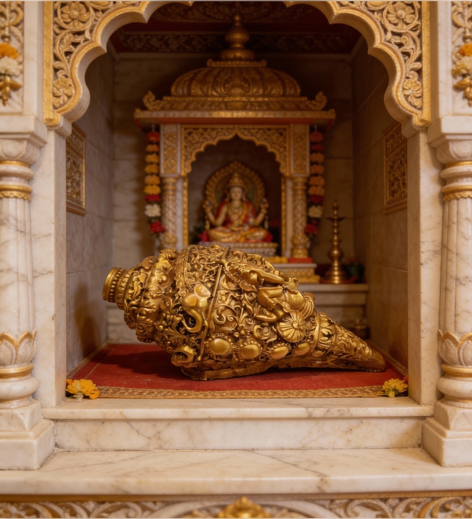 Handcrafted Antique Conch Shell Prayer Essential