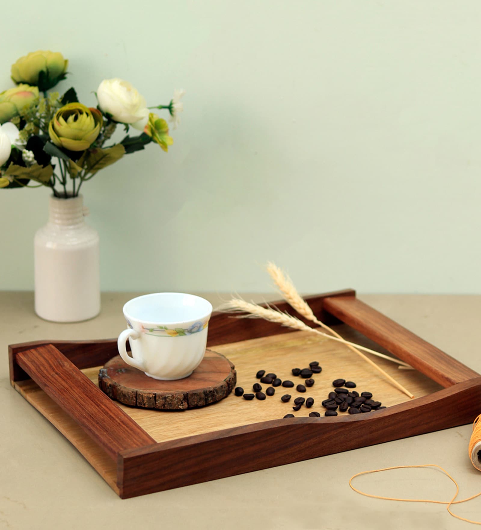 Handcrafted Brown Mango Wood Serving Tray