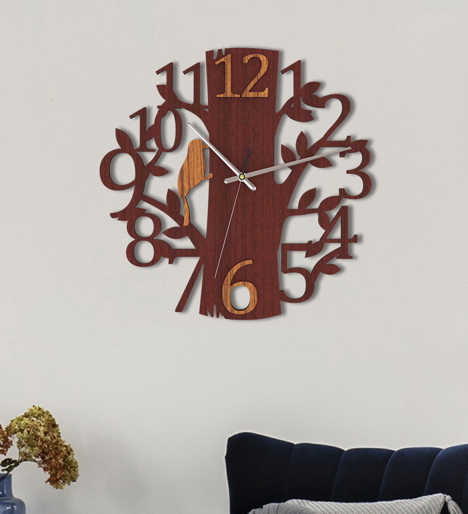 Handcrafted Cream Colour MDF Wall Clock