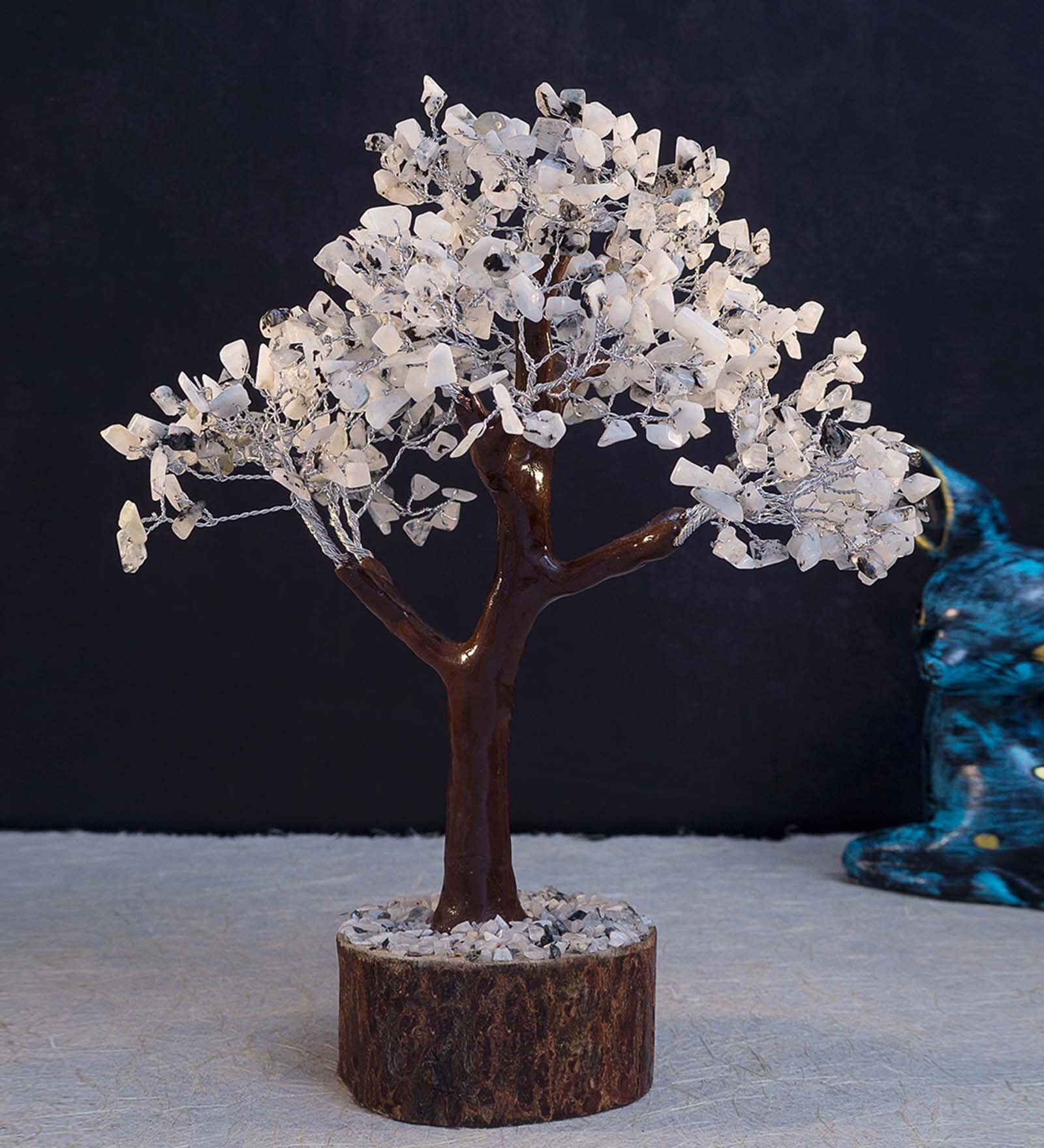 Handcrafted Studded Tree Stone Table Accent