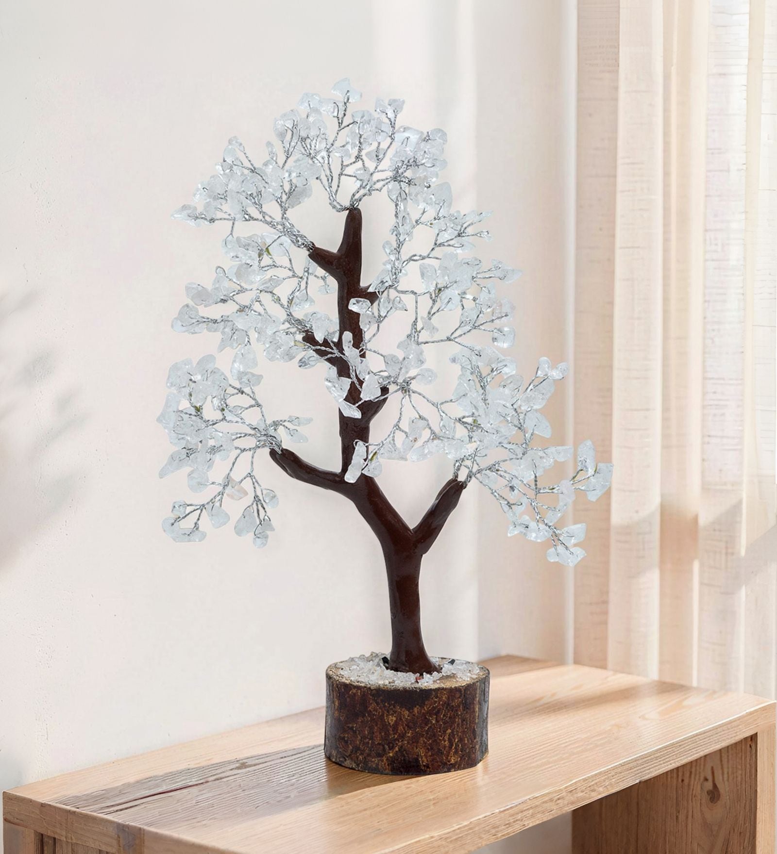 Handcrafted Tree Stone Table Accent