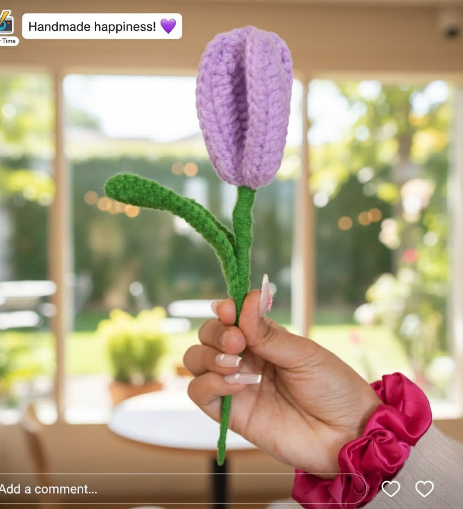 Light Purple Tulip Handcrafted Crochet Flower