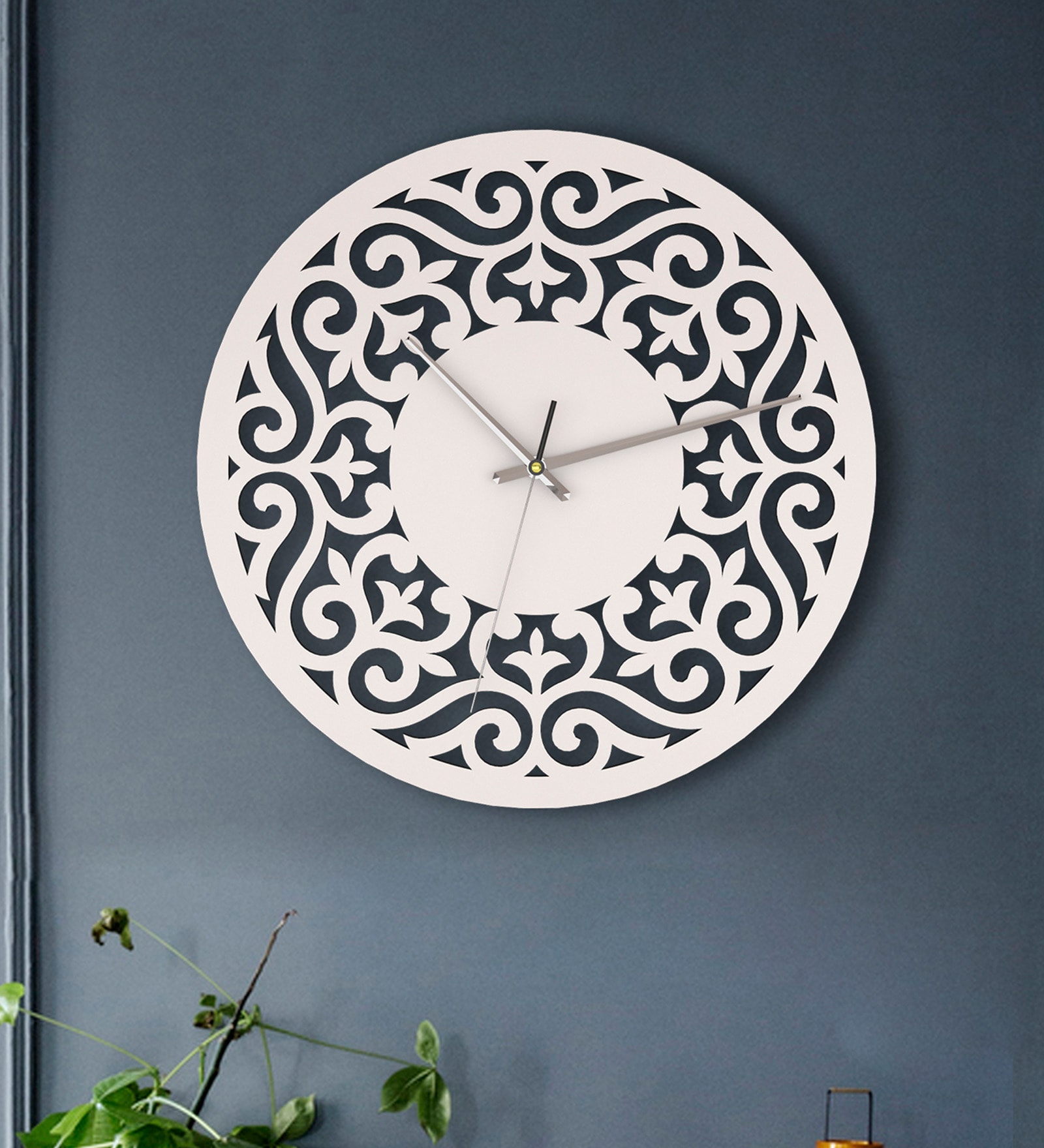 Buy Bay Handcrafted White Colour MDF Traditional Wall Clock at 23% OFF ...