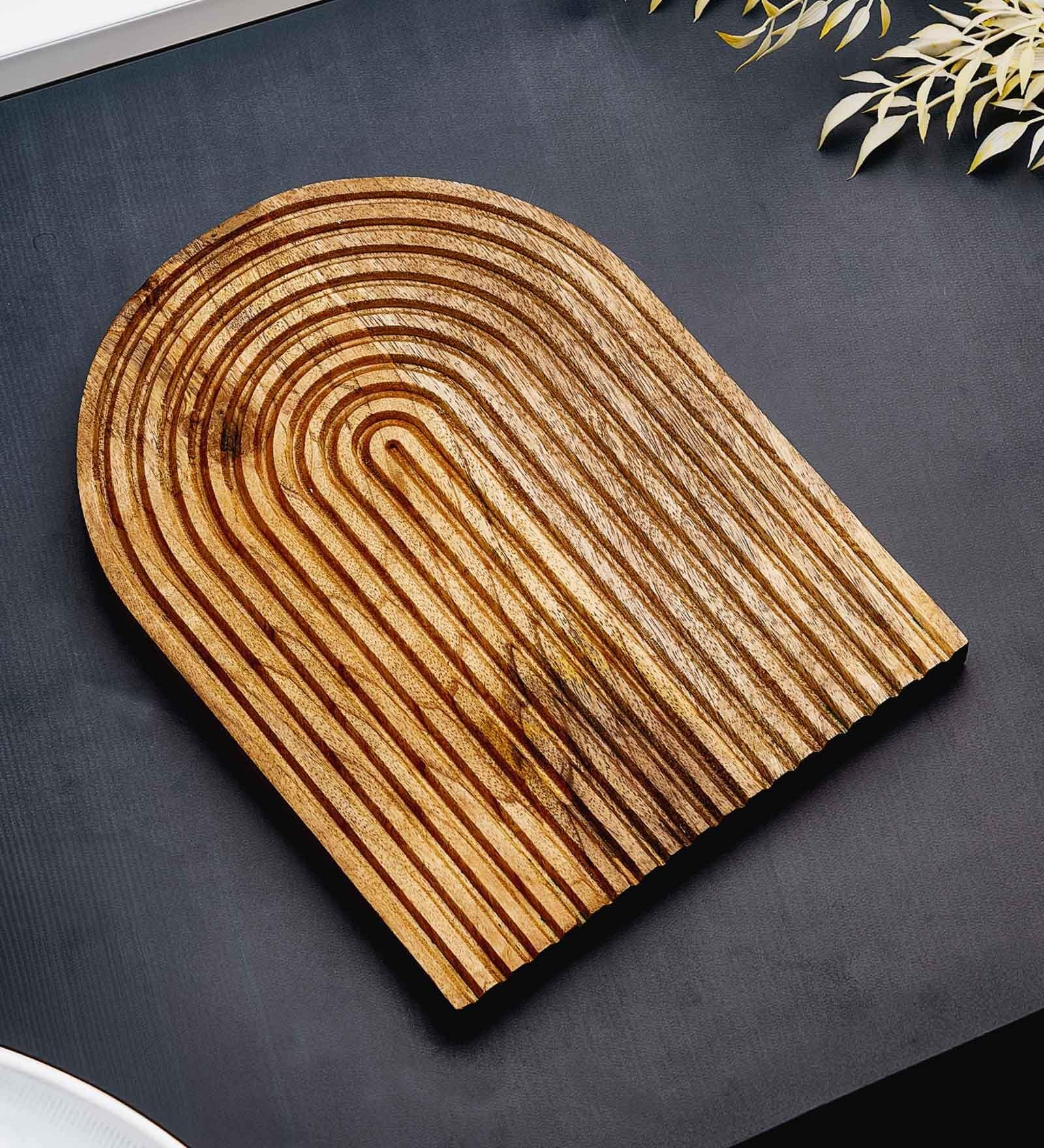 Handcrafted Wooden Half Moon Platter (1 Piece)