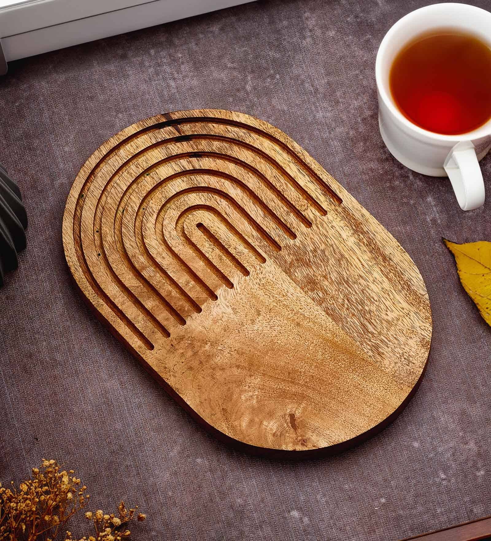 Handcrafted Wooden Oval Platter (1 Piece)