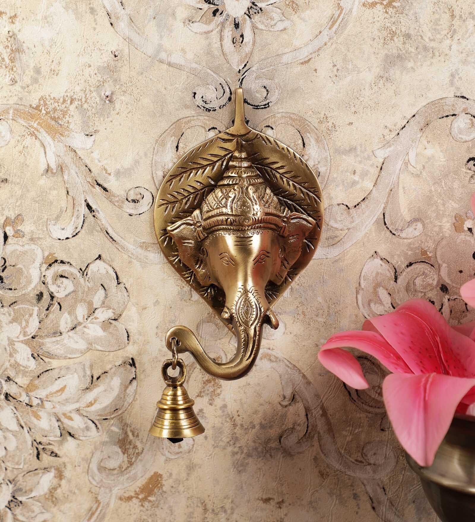 Handecor Bronze Brass Ganesh Face Wall Hanging