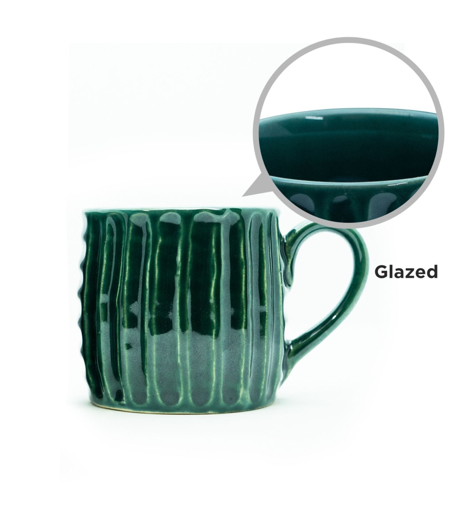 Handmade Emerald Green Ceramic Mug  Coffee Cup with Glossy Glaze