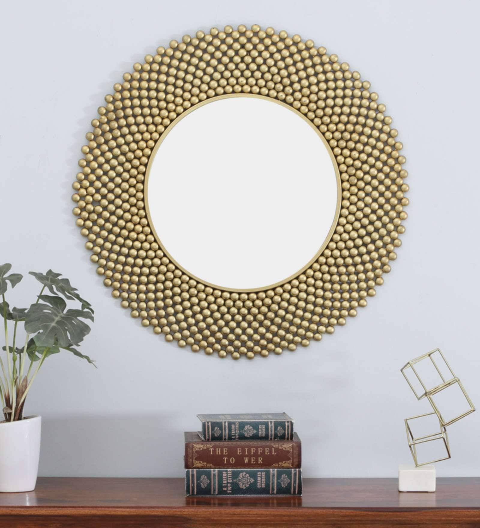 Handmade Gold Metal Framed Wall Mirror